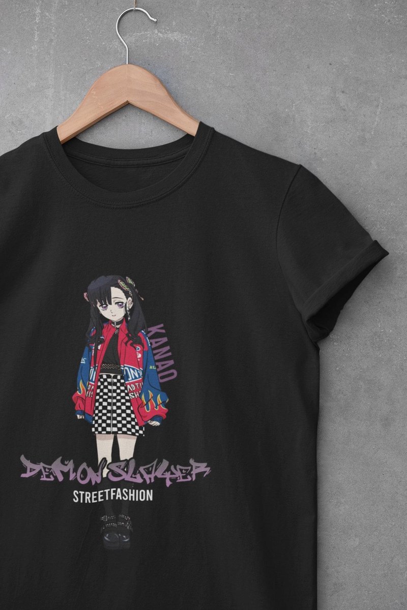 Kimetsu No Yaiba Demon Slayer Girl Nezuko Kanao Anime Cosplay Manga | Cadeau voor geek en gamer Otaku | Japanese Merchandise | Unisex Maat S Zwart